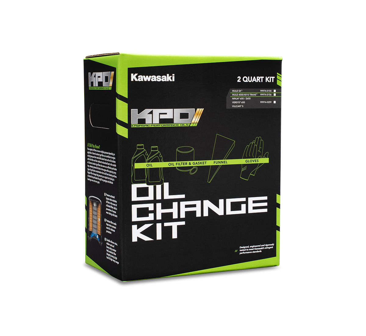 KPO Oil Change Kit Full Synthetic - NINJA® 650 2014+ / Z650 2014+ / VERSYS® 650 2015+ / VULCAN® S 2015+