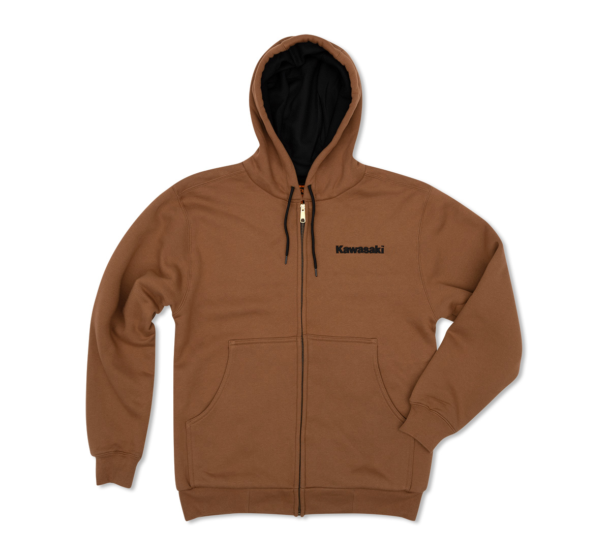 Kawasaki Duck Brown Zip-Up Hooded Fleece