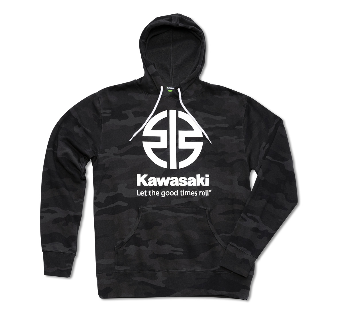 Kawasaki River Mark Logo Camo Pullover Hooded Sweatshirt