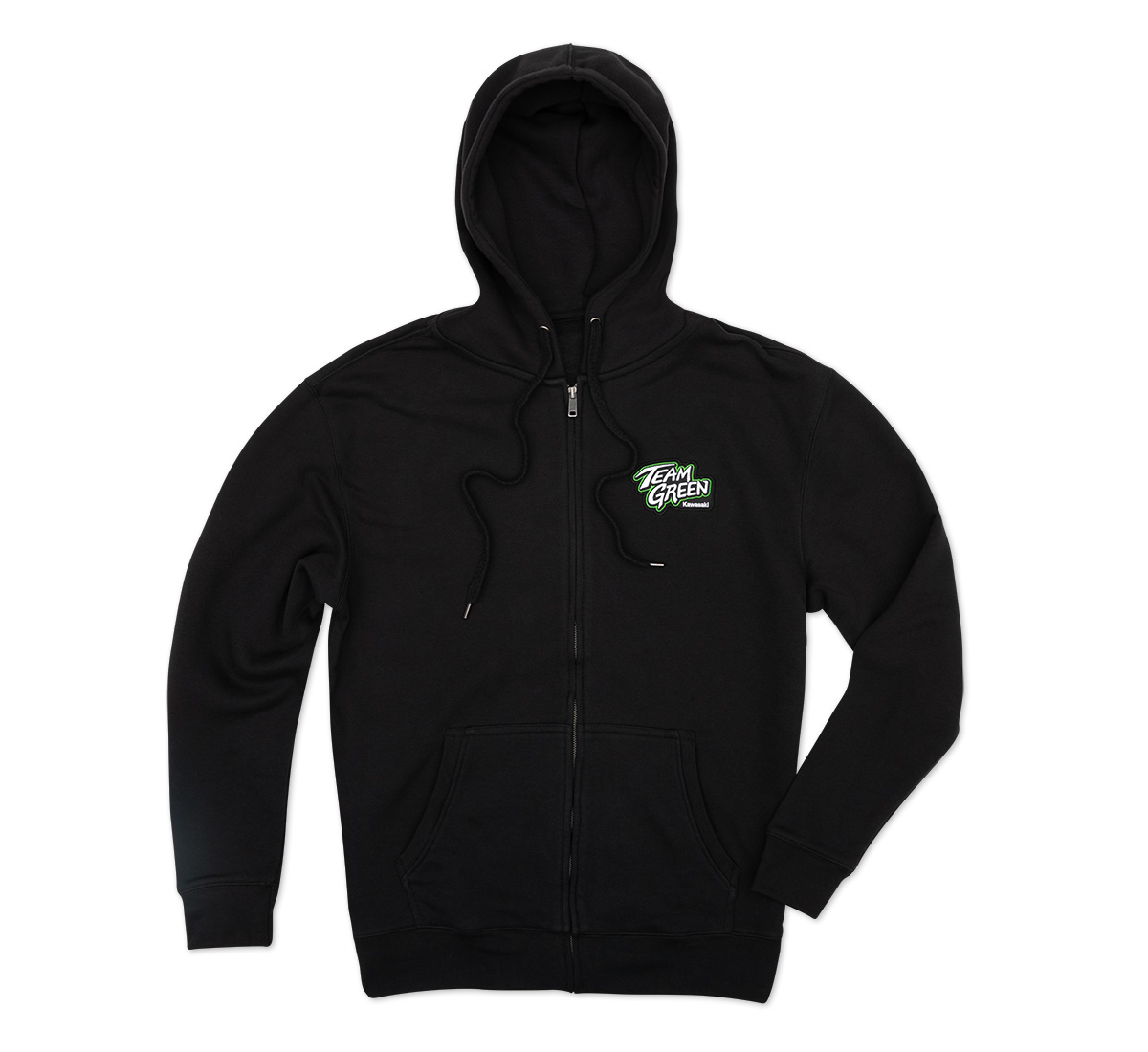 Team Green™ Zip Up Hooded Sweatshirt - Black