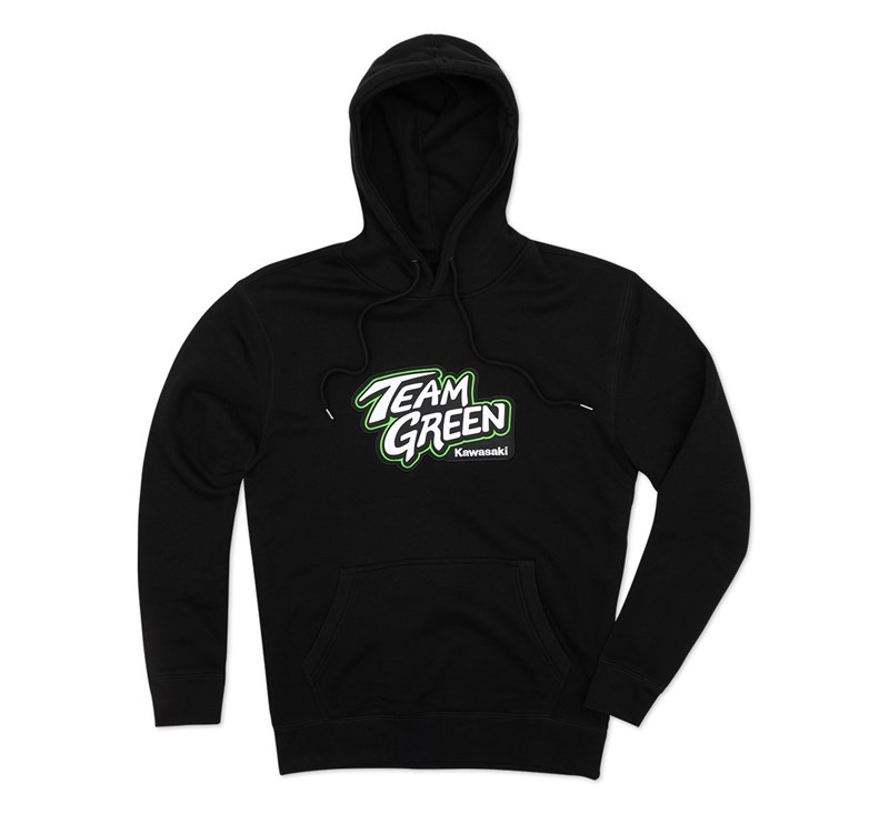 Team Green™ Kawasaki Pullover Hooded Sweatshirt - Black detail photo 1