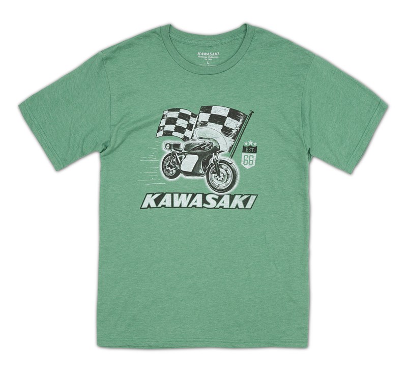 Kawasaki Heritage Checkered 1973 H2R T-Shirt detail photo 1