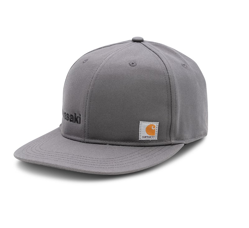 100% acylic Kawasaki Carhartt® Gray Cap detail photo 3