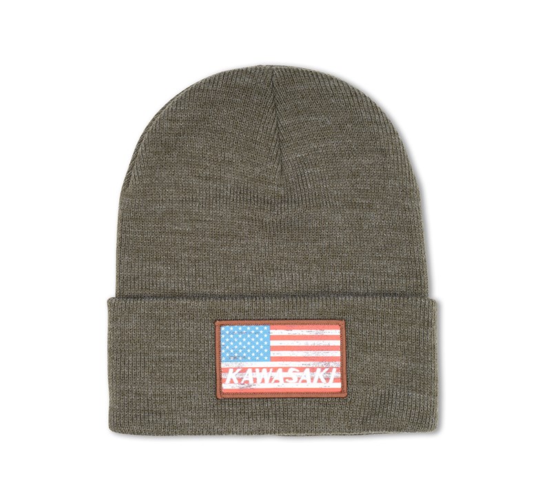 Heritage Flag Beanie Olive detail photo 1