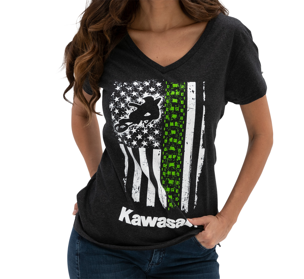 Women's Kawasaki Flag V-Neck Tee