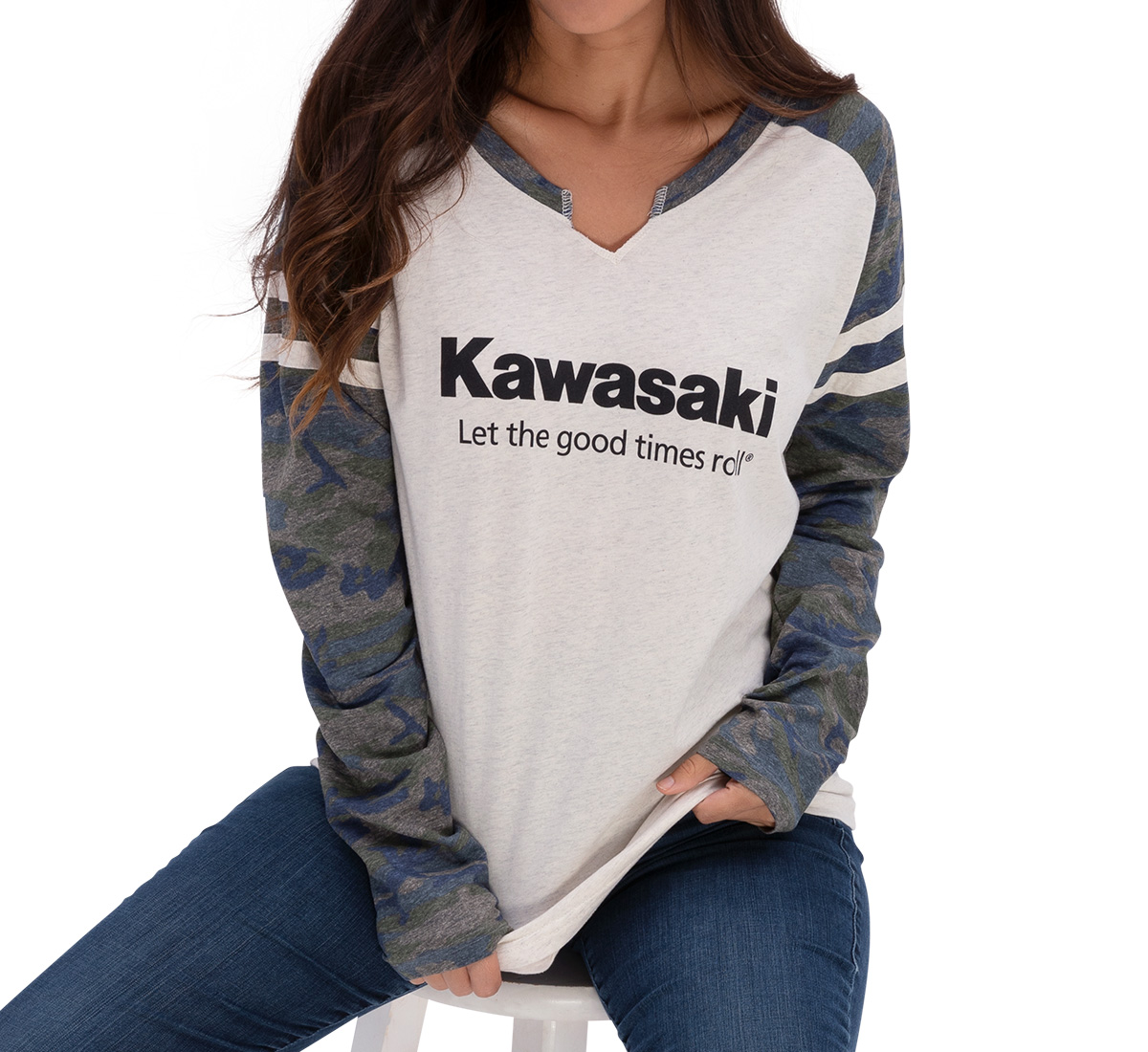 Women's Kawasaki Let the Good Times Roll® Vintage Camo Natural