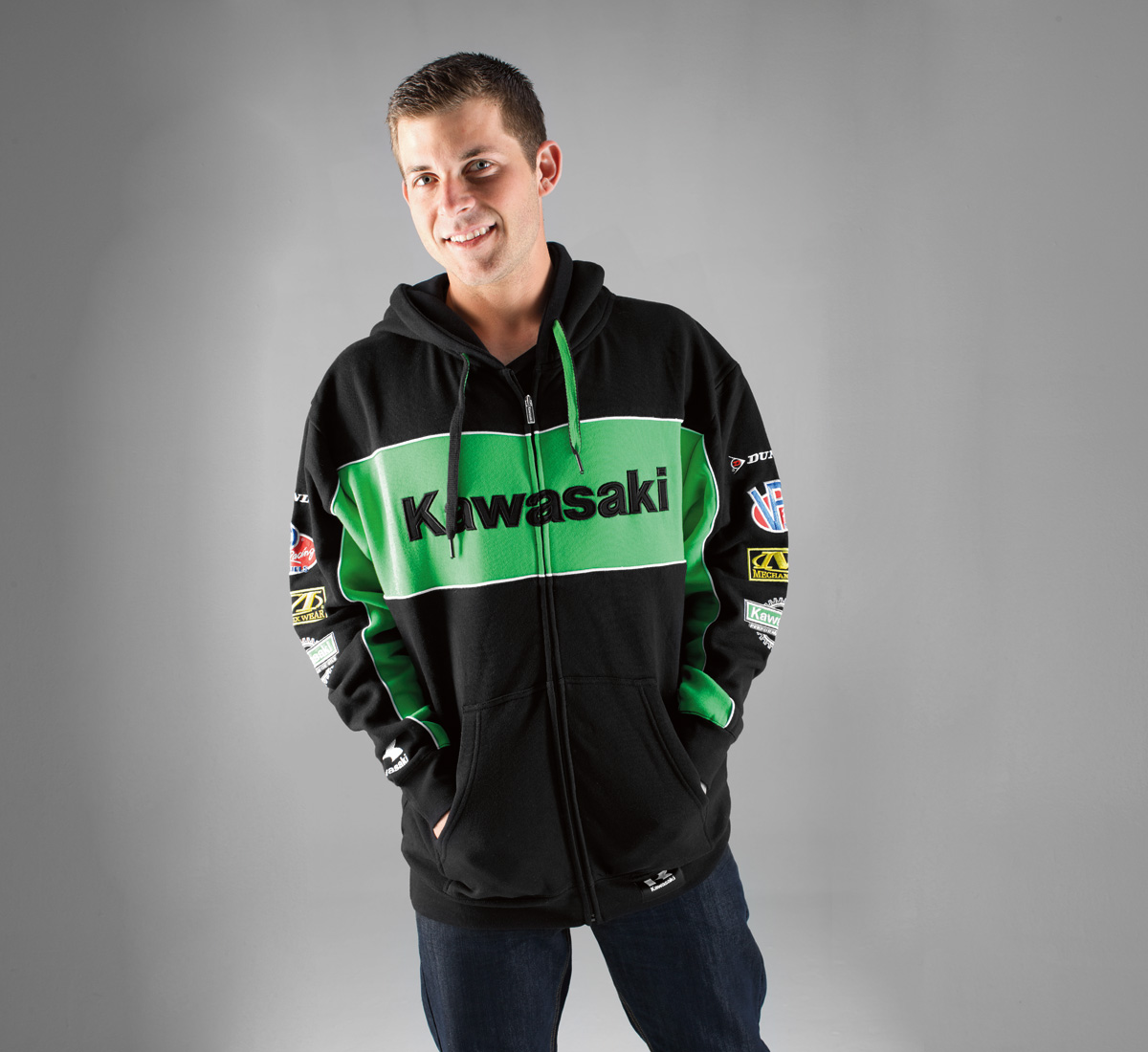 Race Zip-Front Hooded Sweatshirt