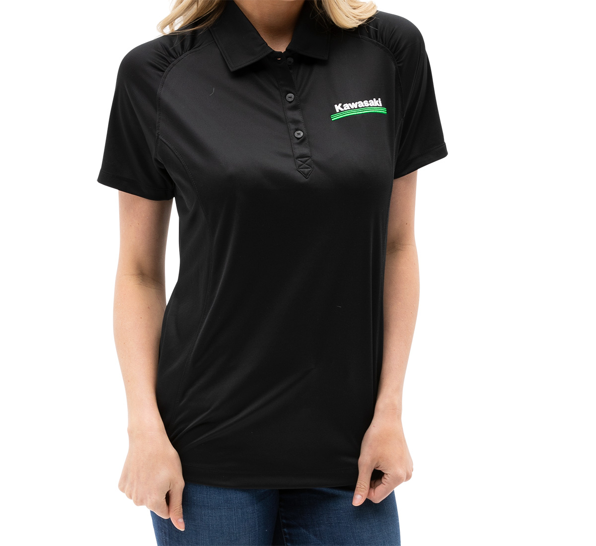 Women's Kawasaki 3 Green Lines DryTec Polo