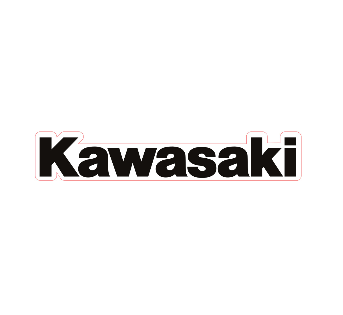 Kawasaki Sticker, Medium, Black