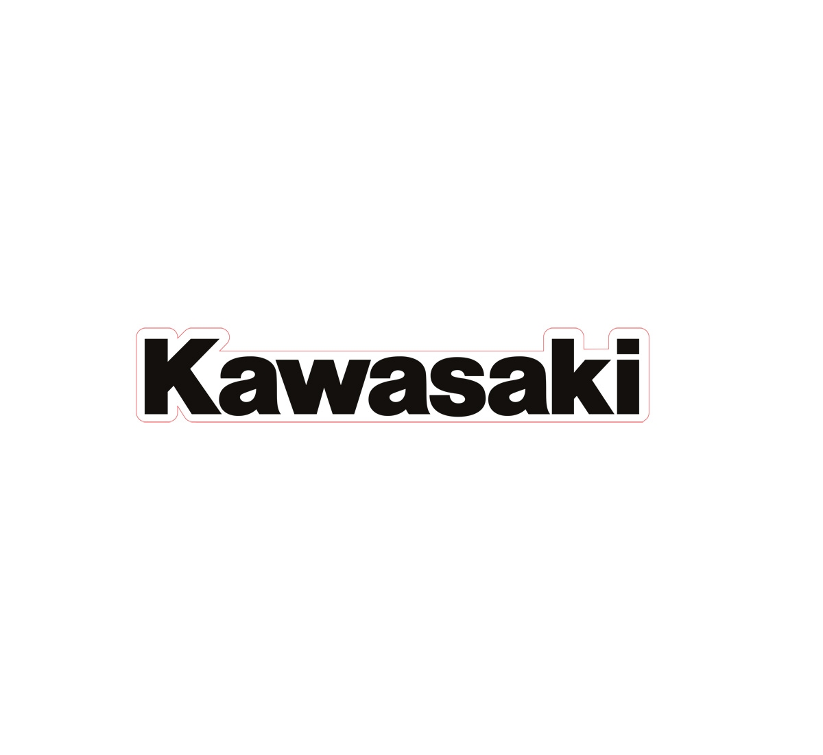 Kawasaki Sticker, Small, Black