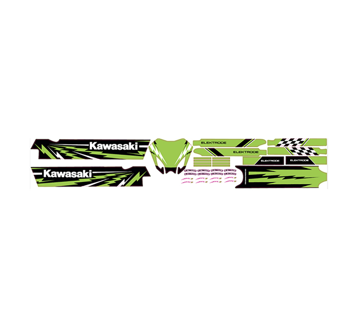 Kawasaki Elektrode® 16 Graphics Kit - Checkers