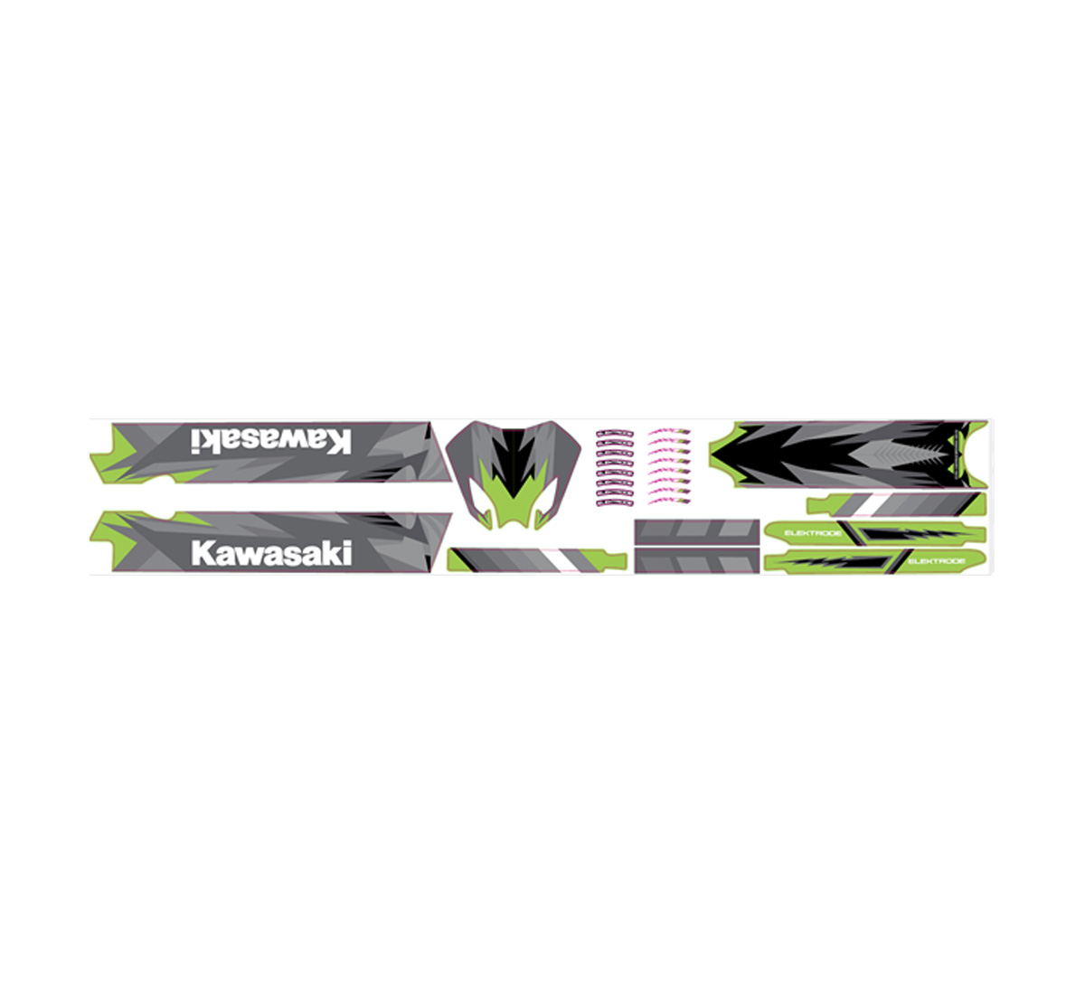 Kawasaki Elektrode® 16 Graphics Kit - Gray