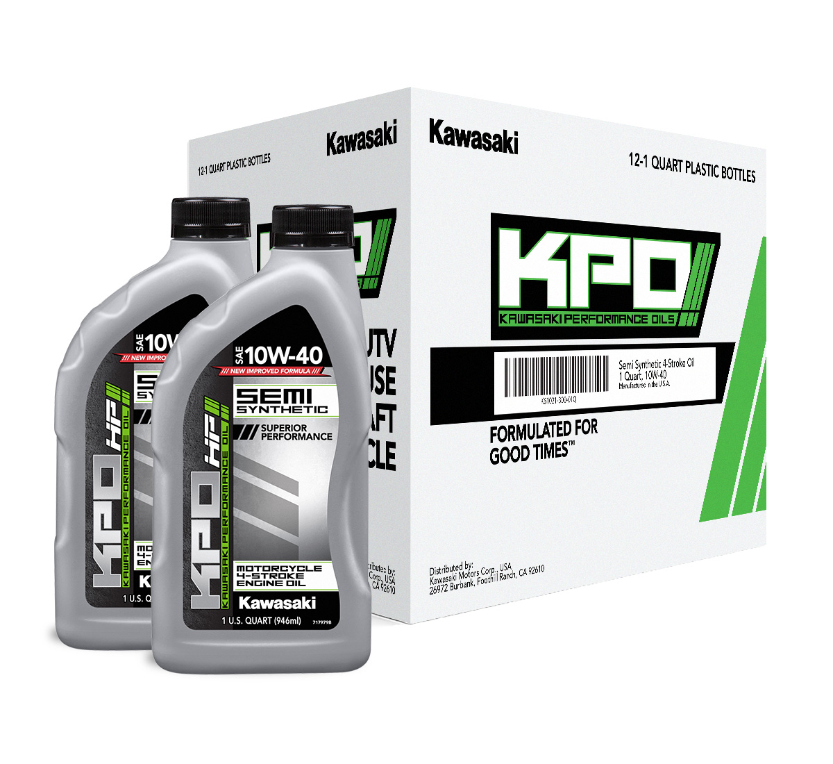 KPO Semi-Synthetic 4-Stroke Engine Oil, Quart, 10W-40
