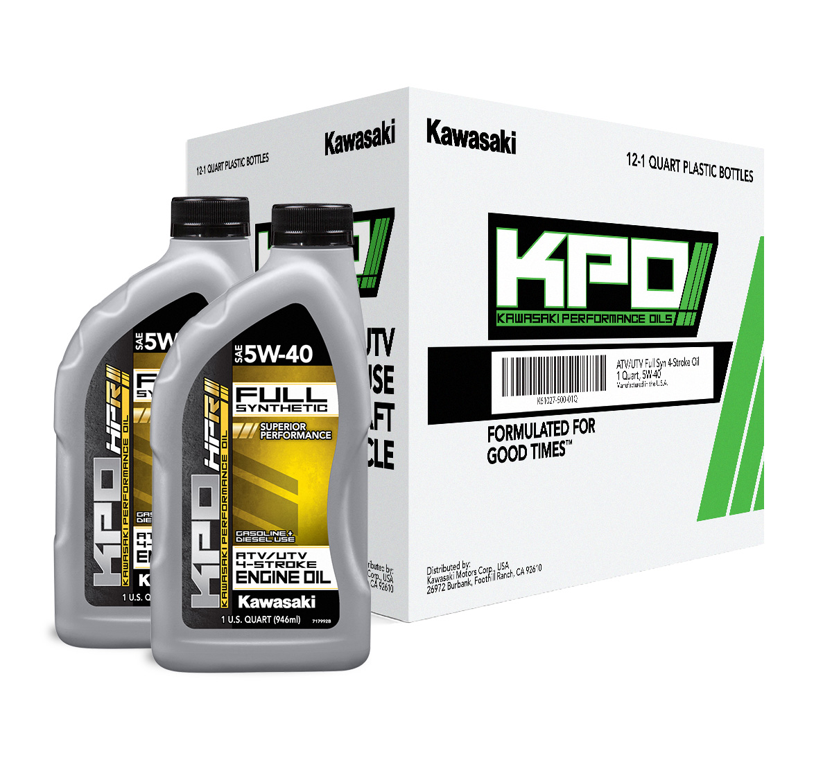 KPO UTV & ATV Full Synthetic 4-Stroke Engine Oil, Quart, 5W-40