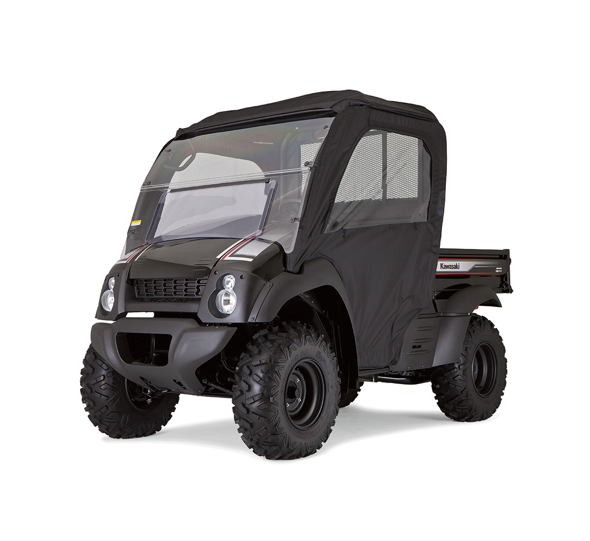 MULE™ 600 Soft Cab Enclosure, Black | Kawasaki Motors Corp., U.S.A.